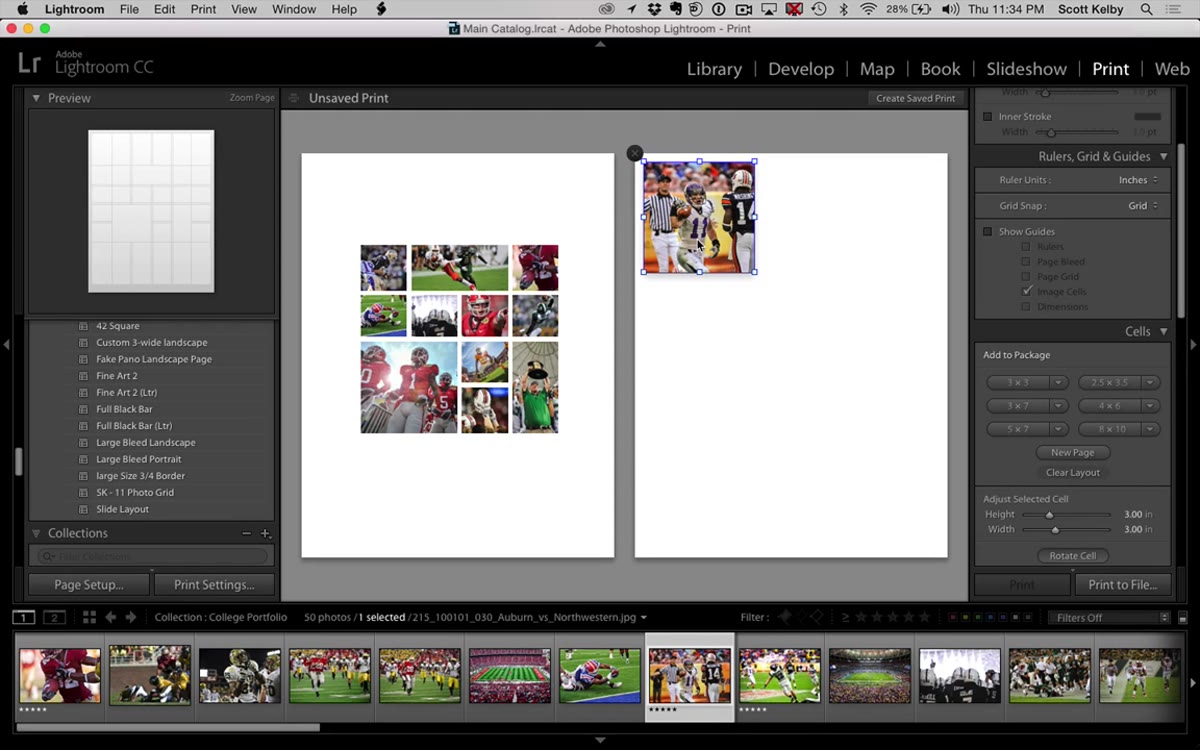 Right-click menu on a cell showing fit options for photo size