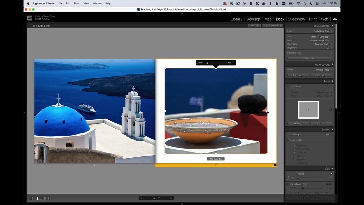 Image cell selected with resize handles visible on page