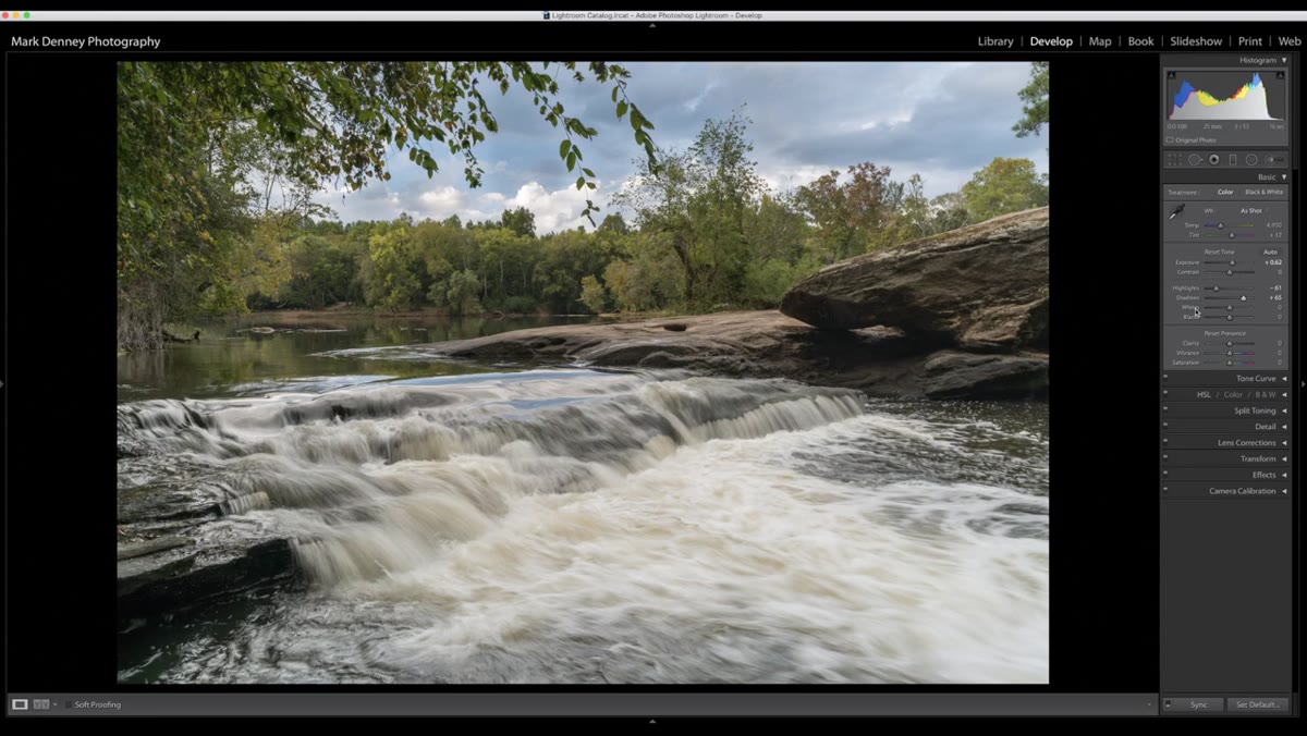 Whites slider with clipping overlay active showing color bleed