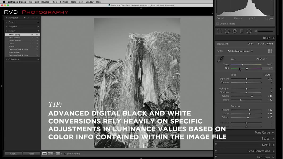 Dragging the color temperature slider to the left toward cool tones