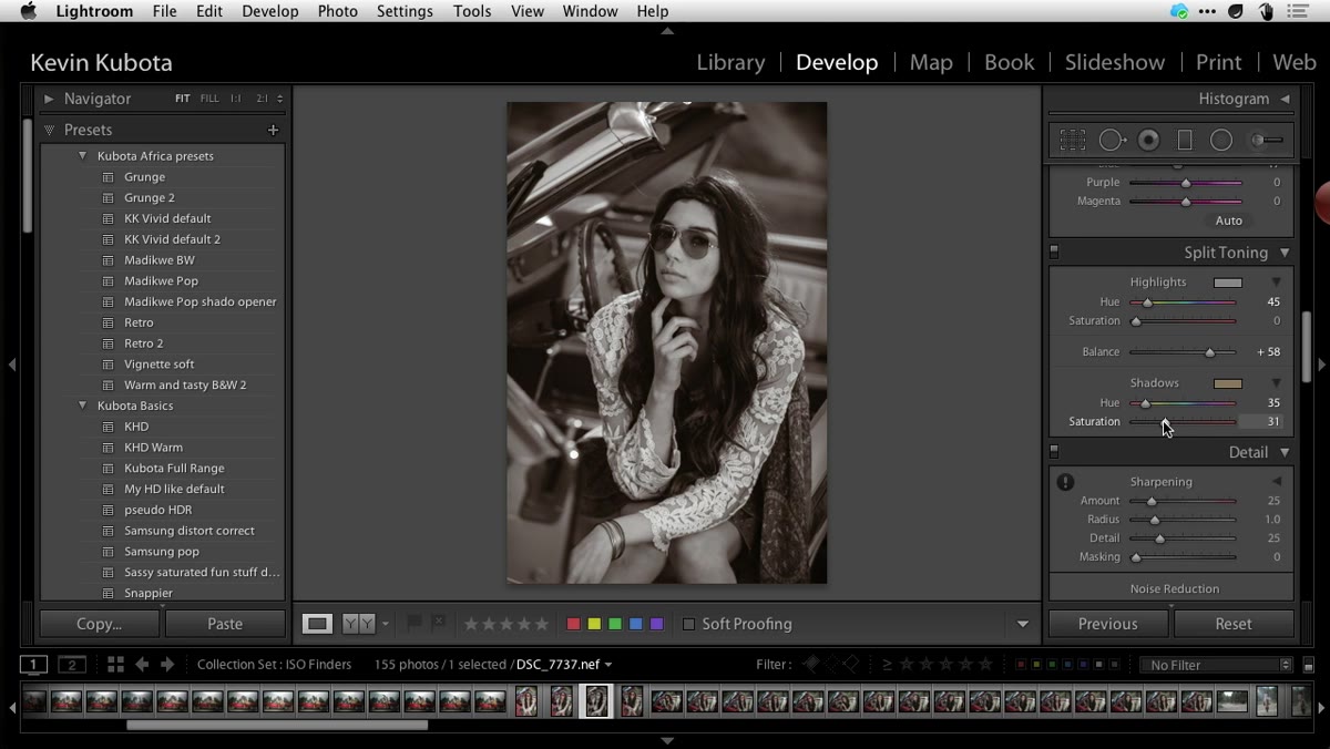 Shadow saturation slider reduced to around 23-25