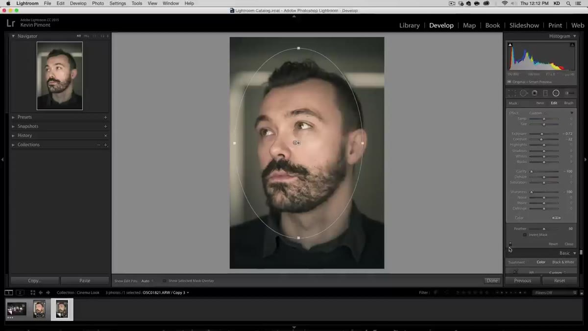 Duplicate radial filter layers stacked in the filter panel