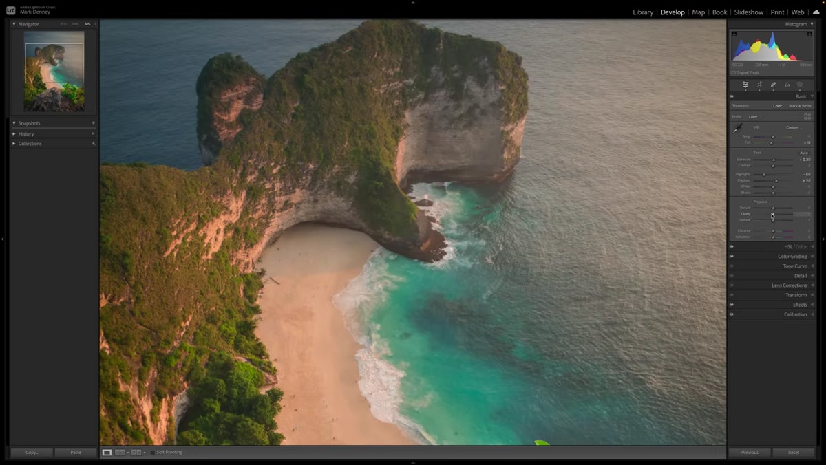 Texture slider at zero then adjusted, showing subtle edge response