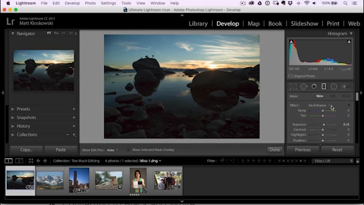 Graduated filter applied from top of frame downward