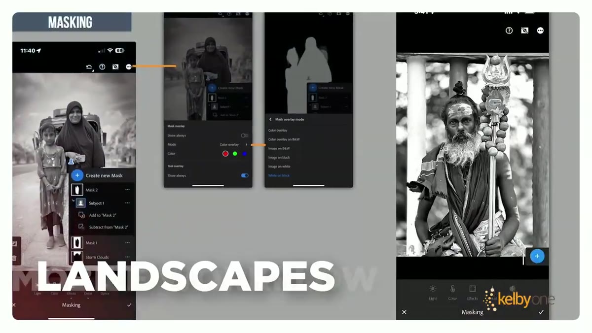 Portrait retouching demo in the conference trailer footage