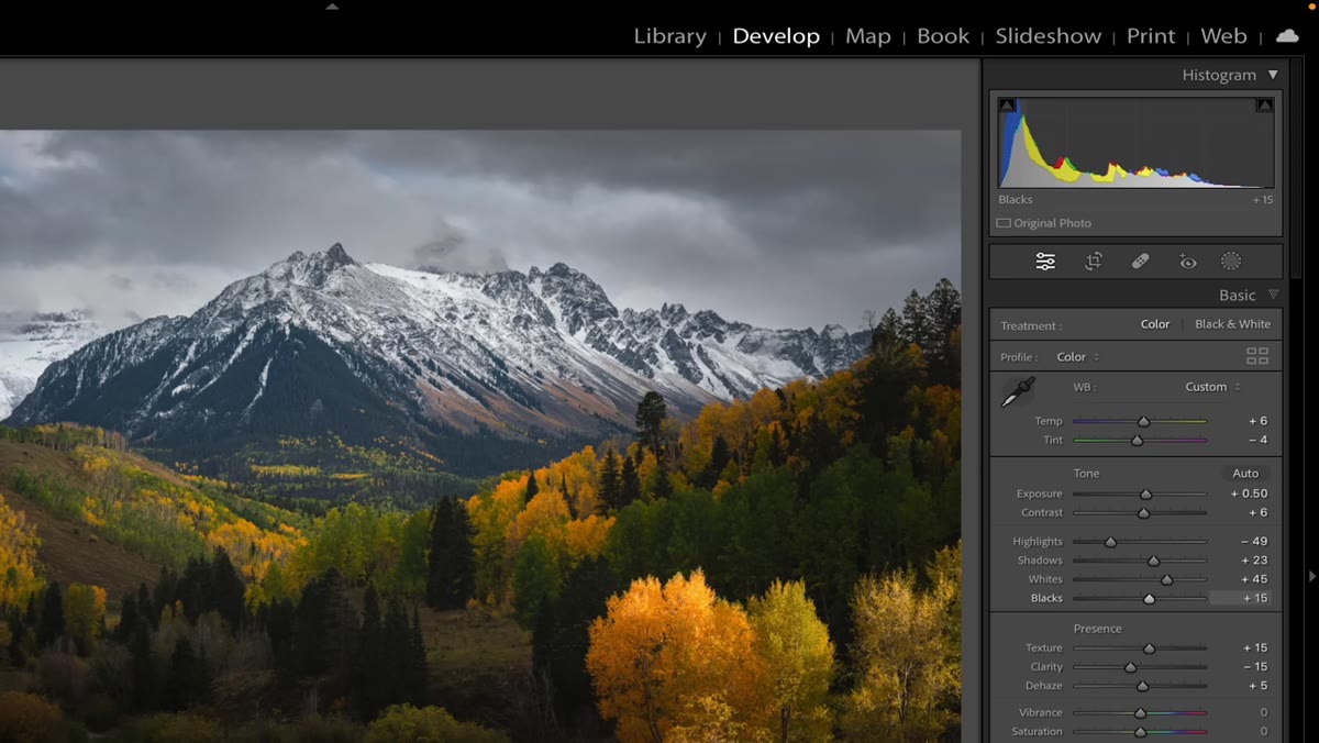 Blacks zone dragged far left, shadow area of histogram shifting
