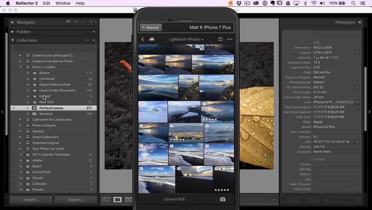 Swipe-selecting multiple photos with checkboxes appearing