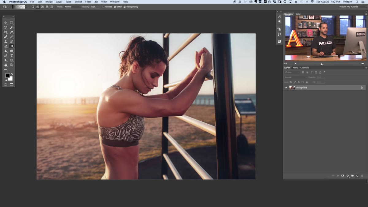 New blank layer created above background in Layers panel