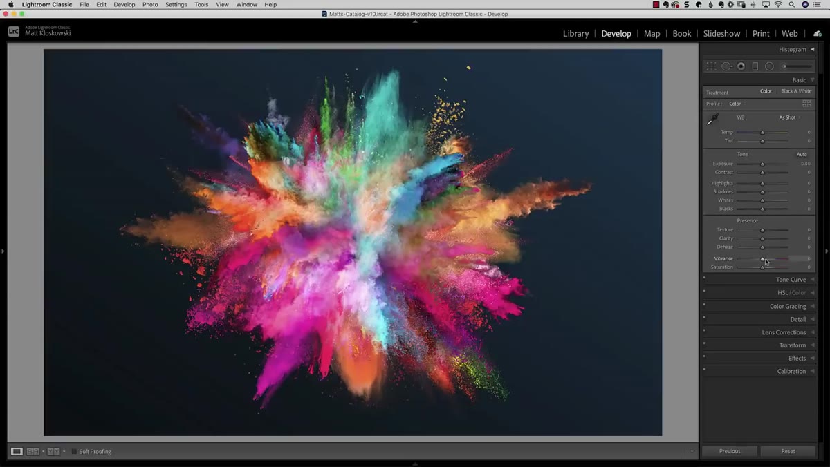 Vibrance slider cranked to 100 in the Develop module