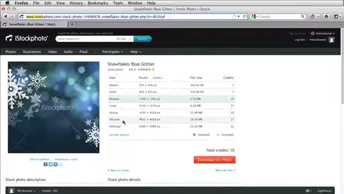 Searching for Christmas background on iStockPhoto