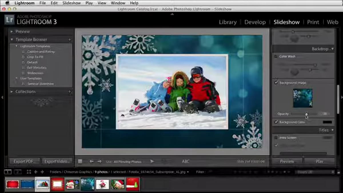 Opacity slider adjusted in Backdrop panel with background color options