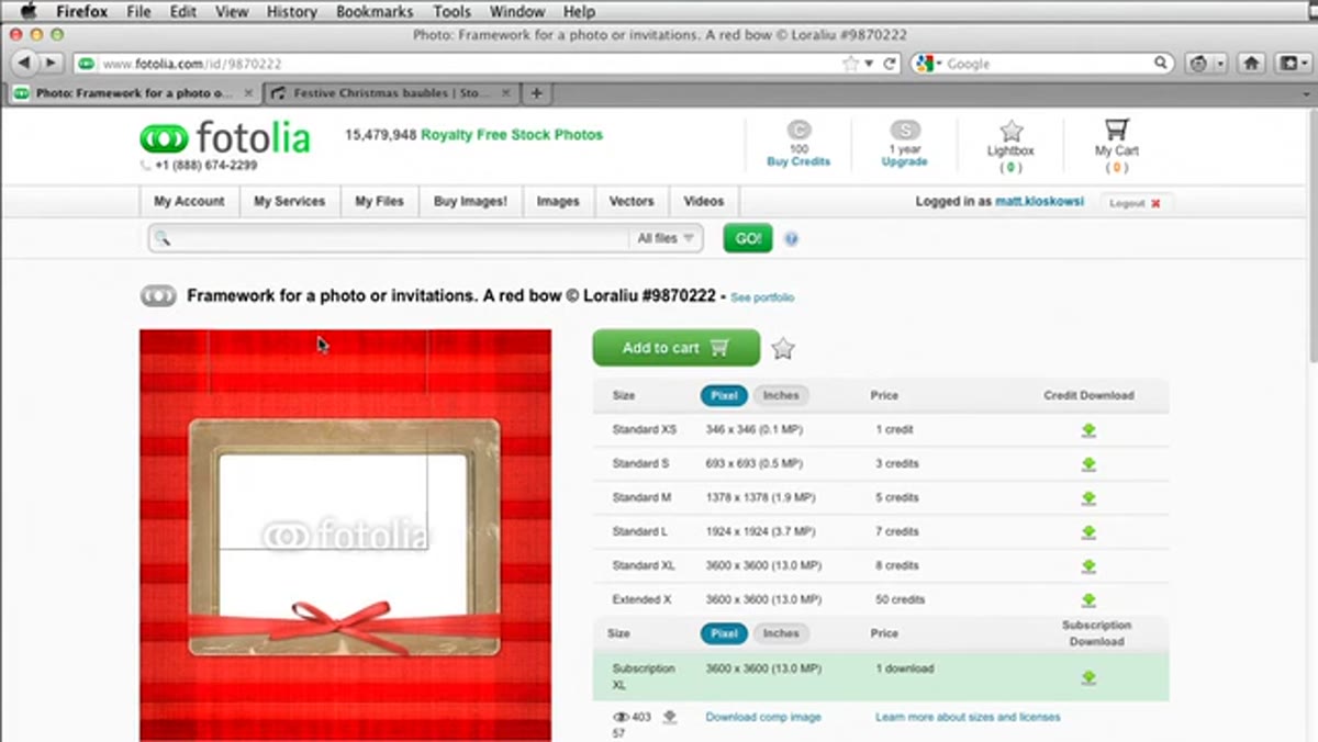 Stock holiday card graphic open in Photoshop with rounded corners visible
