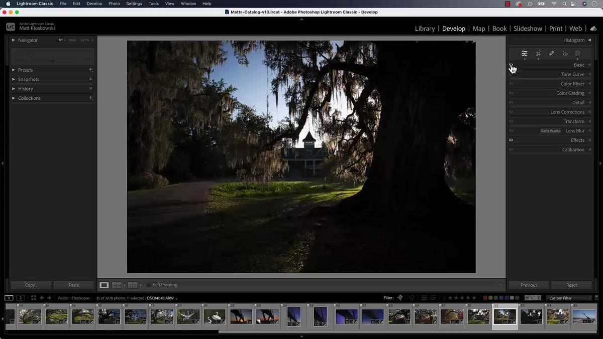 Eyeball icon being clicked to temporarily disable a panel&rsquo;s adjustments