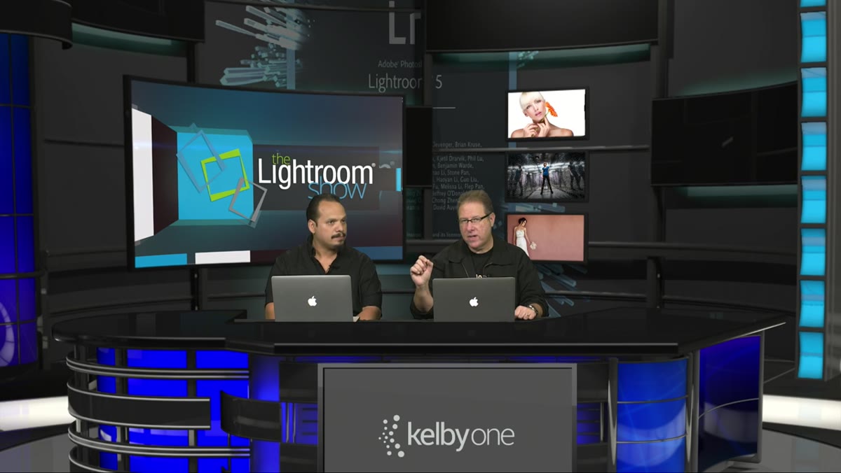 Hosts discussing test prints and matching screen brightness