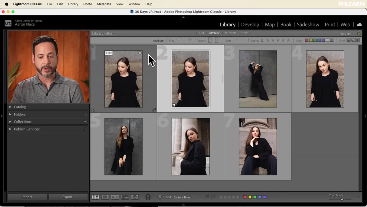 Grid view showing stacked images labeled one of two and two of two