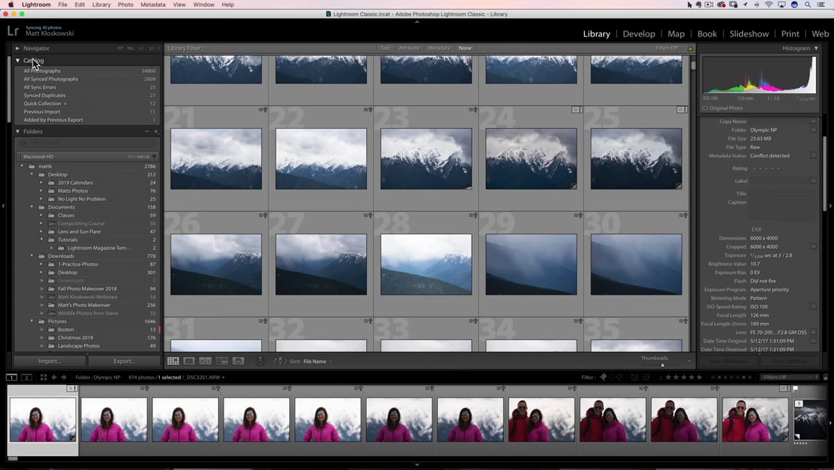 Catalog panel with All Photographs selected in Library module