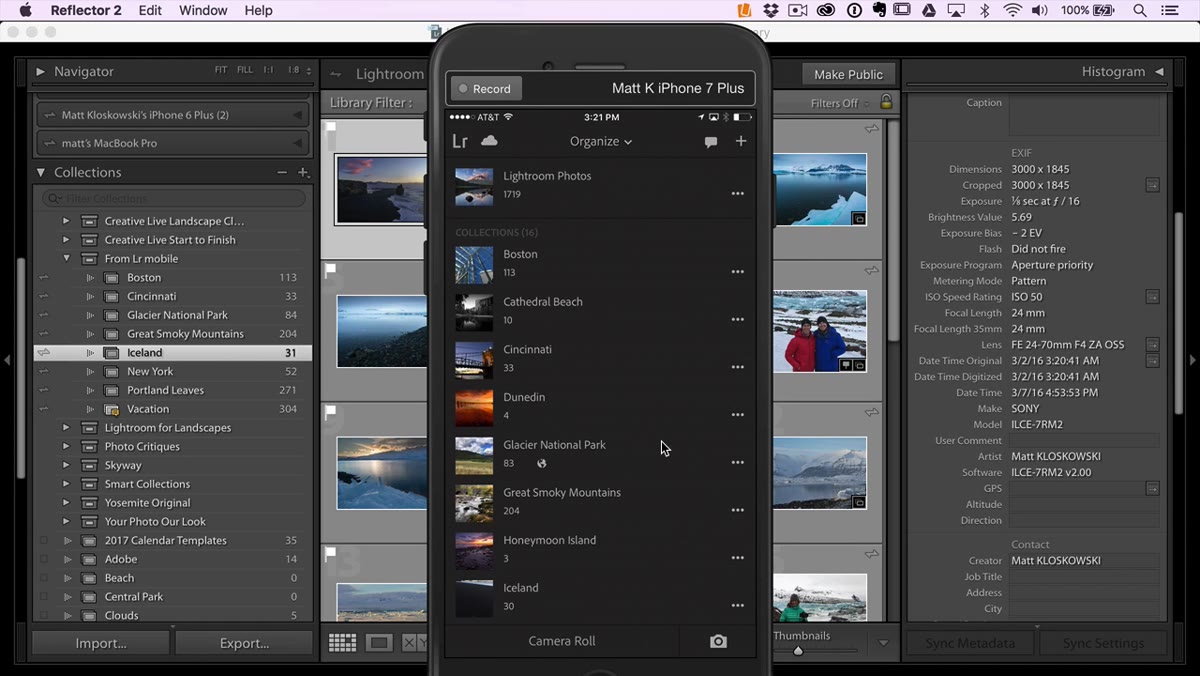 Phone storage limit discussion, Lightroom Mobile interface visible