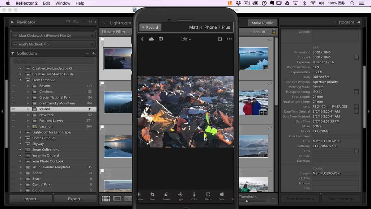 Three-dot menu open on a photo in Lightroom Photos folder