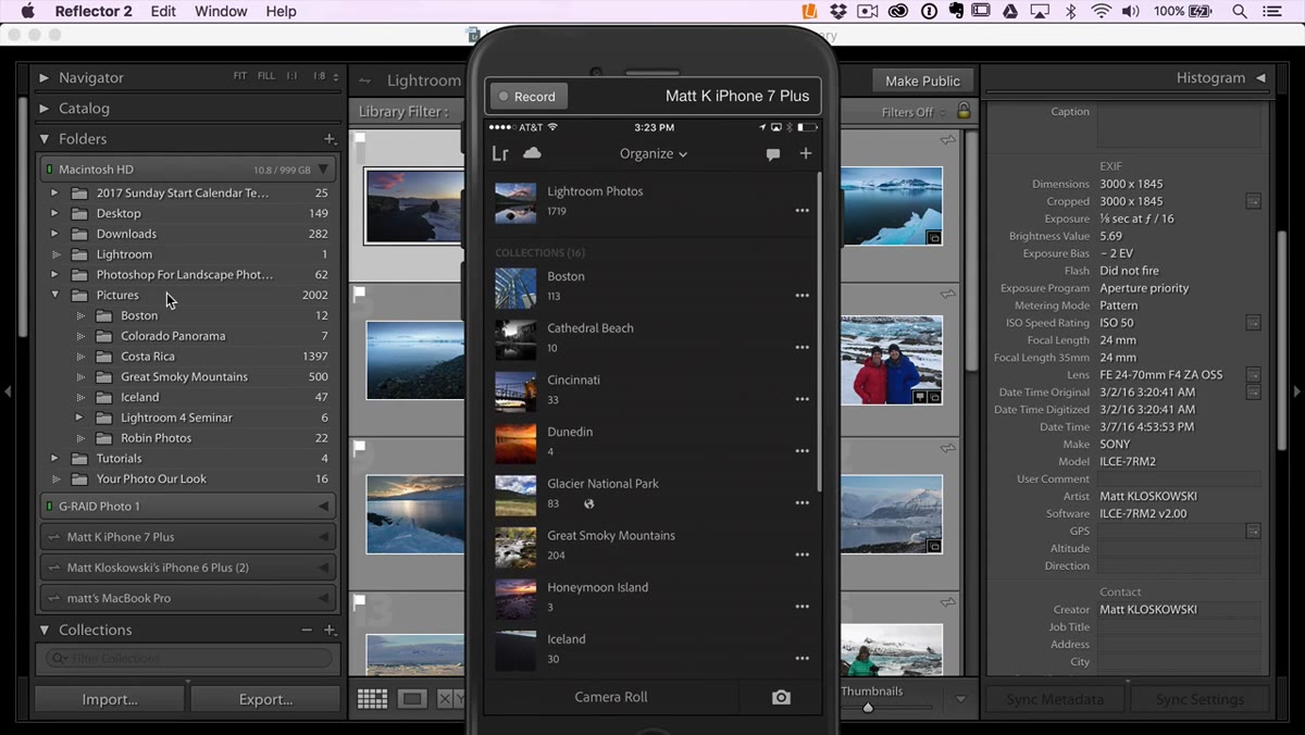 Lightroom Photos folder highlighted at the top of the folder list