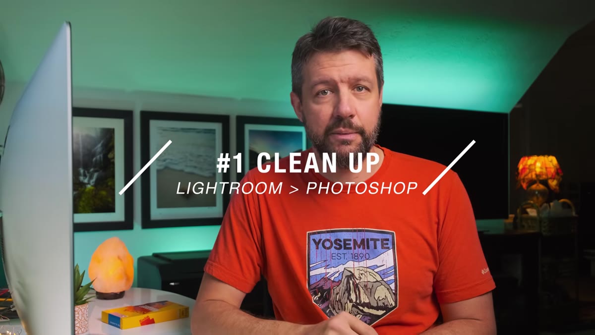 Full landscape image displayed in Lightroom before cleanup