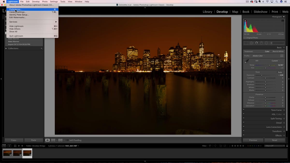 Lightroom Preferences panel open on the External Editing tab