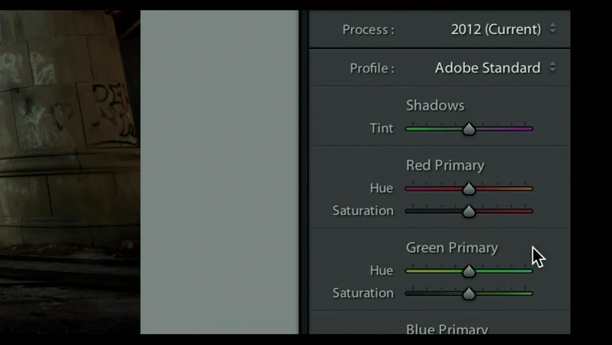 Camera Calibration panel expanded showing Profile dropdown