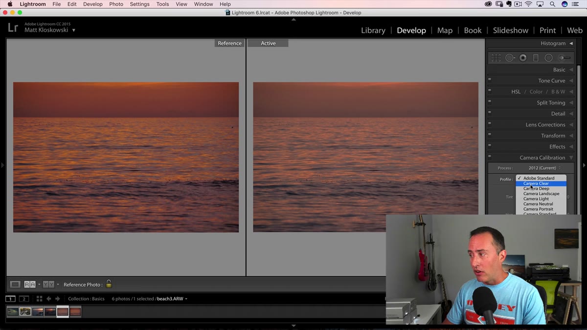 Basic panel sliders adjusted alongside reference view